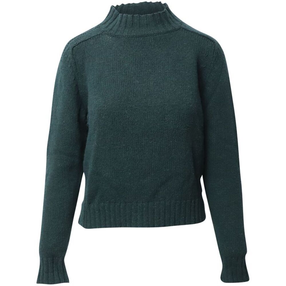 Celine Knitted Turtleneck Sweater in Teal Wool